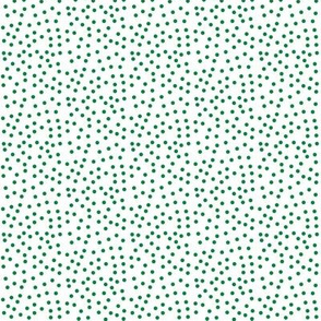 Twinkling Rainforest Green Dots on Snowy White - Extra Small Scale