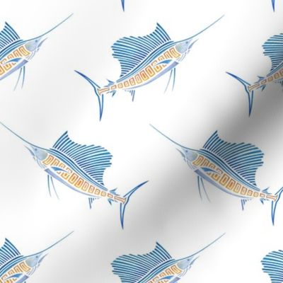 Tribal Sailfish on White