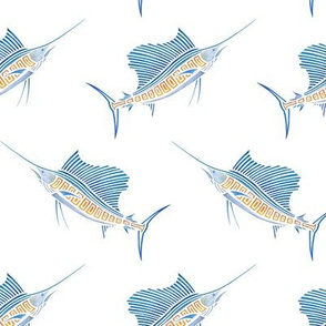 Tribal Sailfish on White