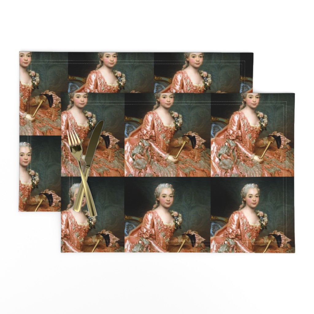 Marie Antoinette inspired princesses peach pink orange gowns flowers floral roses lace baroque victorian masks masquerade damask wallpaper ballgowns rococo portraits beautiful lady woman beauty elegant gothic lolita egl 18th century neoclassical  historic