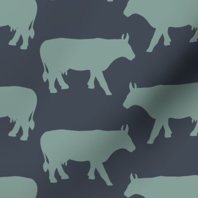 Cow Side - Blue Denim