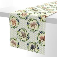 Watercolor Baby Elephants with Floral Wreaths