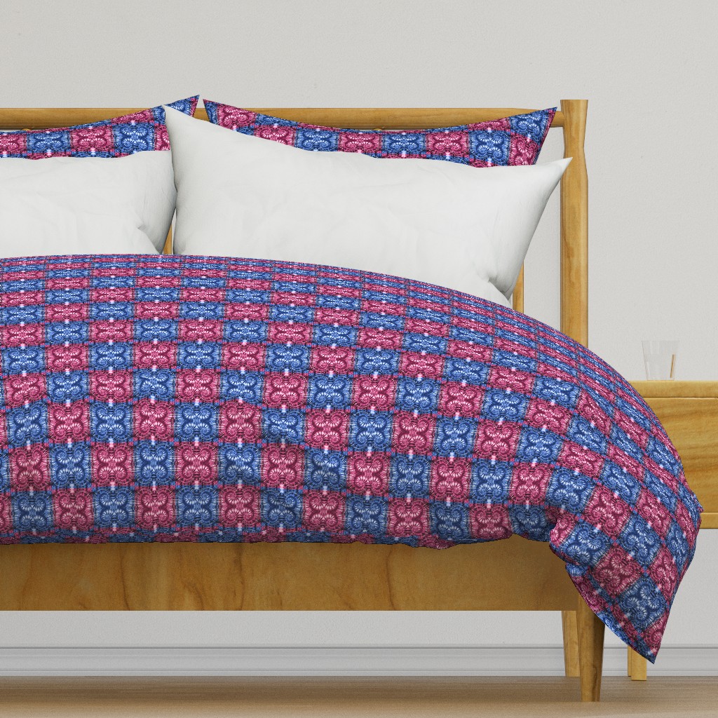 Red & Blue Checkered Spirals