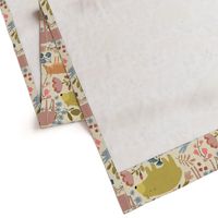 WOODLAND ANIMALS cream 10.5"