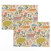 WOODLAND ANIMALS cream 10.5"