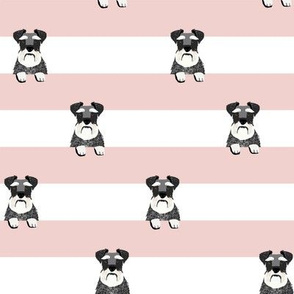 schnauzer stripes pink and white dog breed fabric 