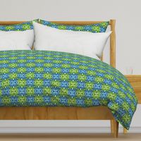 Green & Blue Checkered Spirals