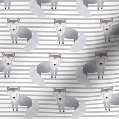 Wolf,  Gray Stripe – Woodland Animals Baby Design, Ginger Lous