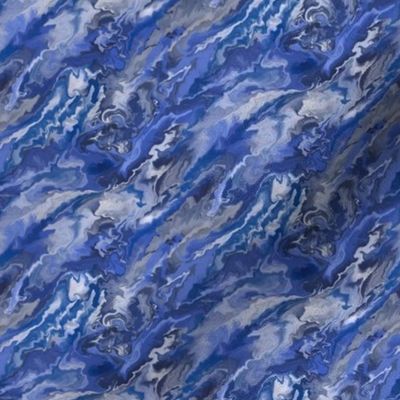 Blue Fluid Marble--Small