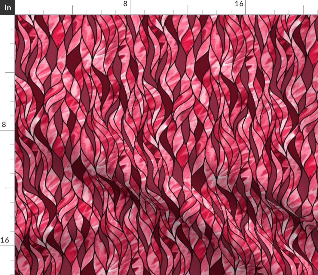 Stained Glass Waves—reds