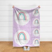 1 blanket + 2 loveys: lilac rainbow baby