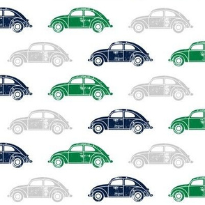 vintage cars - multi (navy, green,grey)