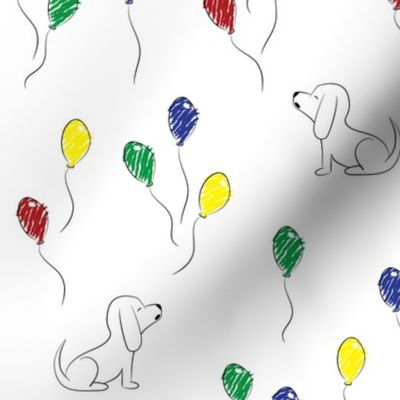 Doodle Bassets and Balloons