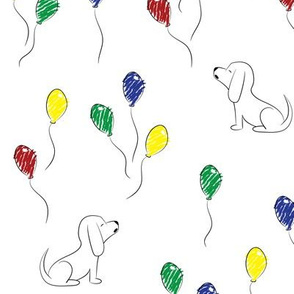 Doodle Bassets and Balloons