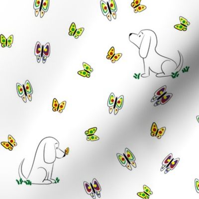 Doodle Bassets and Butterflies