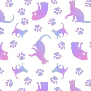 Cats Purple white