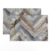 Vintage Wood Chevron Tiles Herringbone Capri Blue