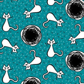 White cats and black holes teal