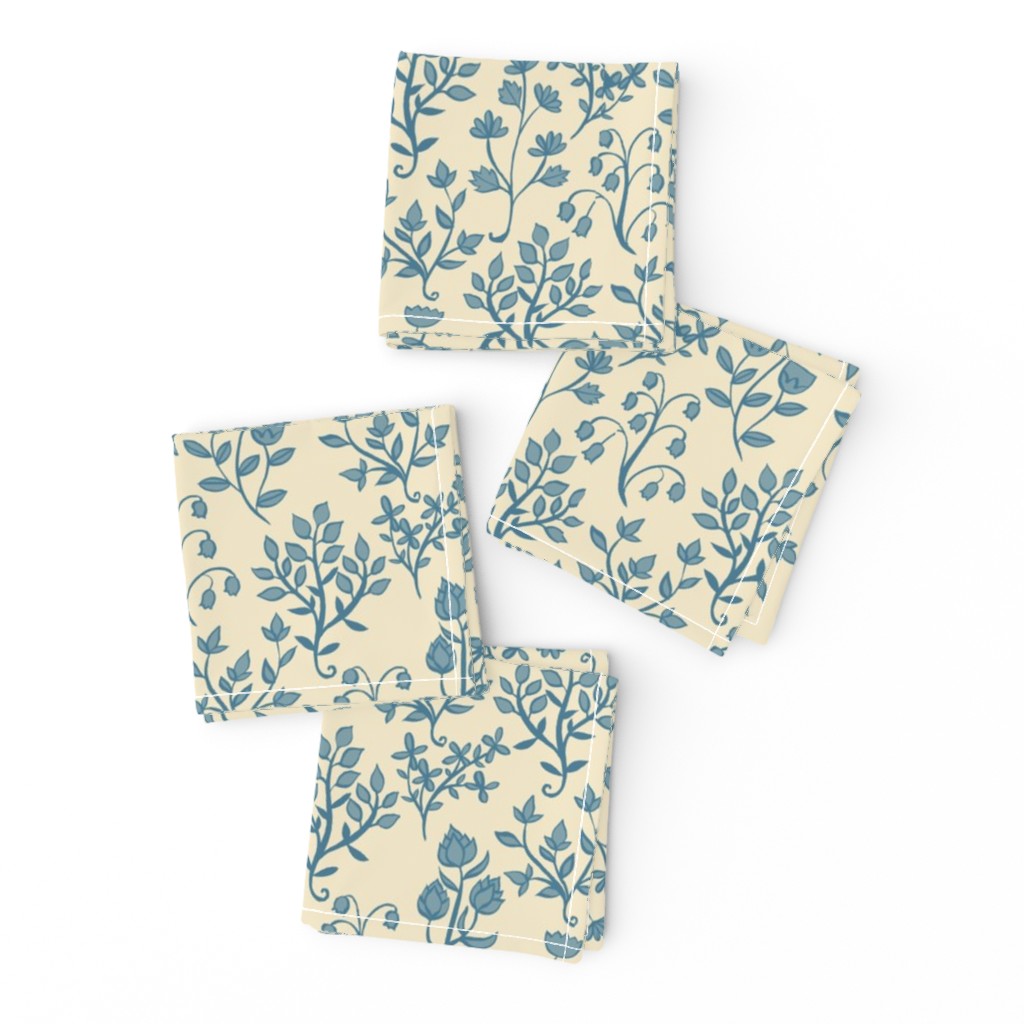 Forest Blooms {Cream/Blue}