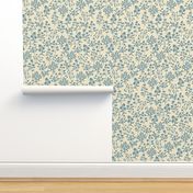 Forest Blooms {Cream/Blue}