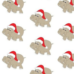 Santa Hippo White Background 3"