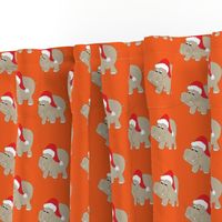Santa Hippo Orange Background 3"