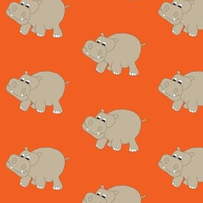 Orange Hippo 3"