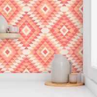 Peach Fuzz pastel Aztec Kilim