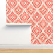 Peach Fuzz pastel Aztec Kilim