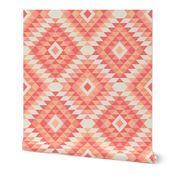 Peach Fuzz pastel Aztec Kilim