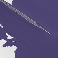 Massachusetts silhouettes - 21x18" white on purple