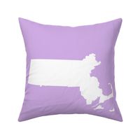 Massachusetts silhouettes - 21x18" white on lilac