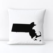 Massachusetts silhouettes - 21x18" black and white
