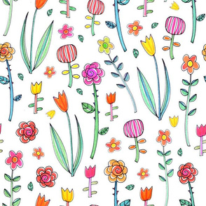 Retro flower doodles