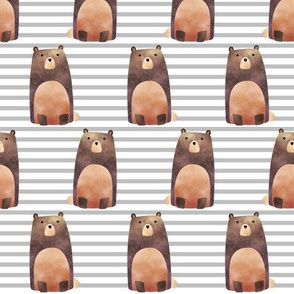 Bear,  Gray Stripe – Woodland Animals Baby Design, Ginger Lous