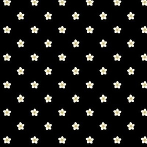 Polka Plumeria Dots_Bg Black