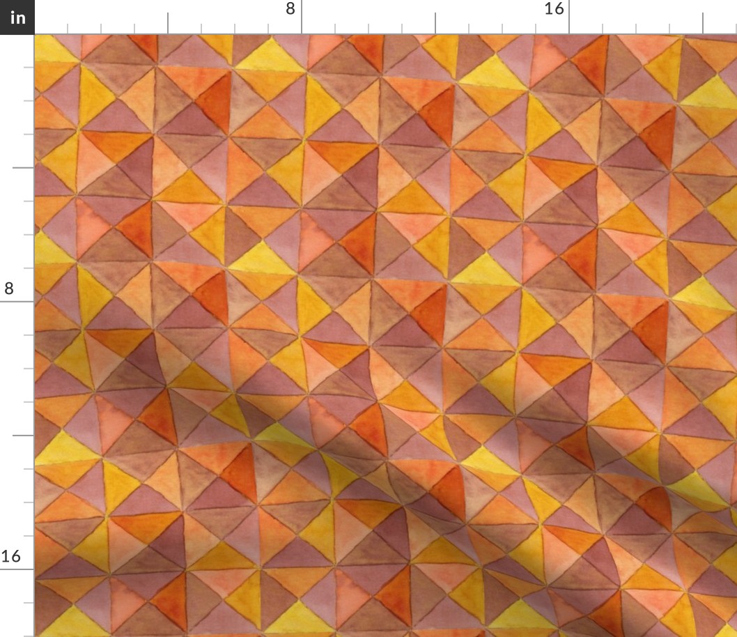 Orange Watercolor Triangles