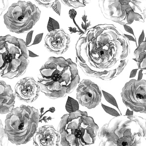 Black and White Floral MIx