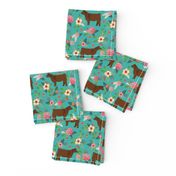 angus cattle red farm cow fabric green