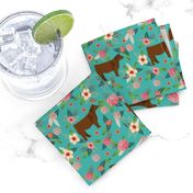 angus cattle red farm cow fabric green