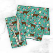 angus cattle red farm cow fabric green