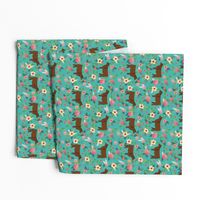 angus cattle red farm cow fabric green