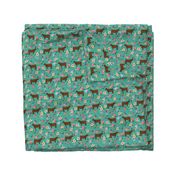 angus cattle red farm cow fabric green