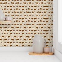 hereford cattle tan farm animal fabric 