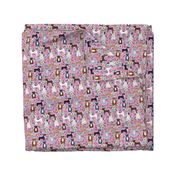 pitbull flowers multi purple dog breed fabric pitbulls