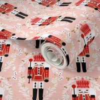 nutcracker fabric (small scale) // pink and red nutcrackers holiday xmas christmas fabric christmas andrea lauren christmas fabric