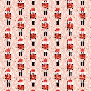 nutcracker fabric (small scale) // pink and red nutcrackers holiday xmas christmas fabric christmas andrea lauren christmas fabric