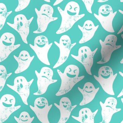 ghost on teal - halloween