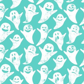 ghost on teal - halloween