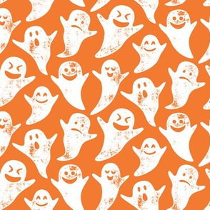 ghost on orange - halloween